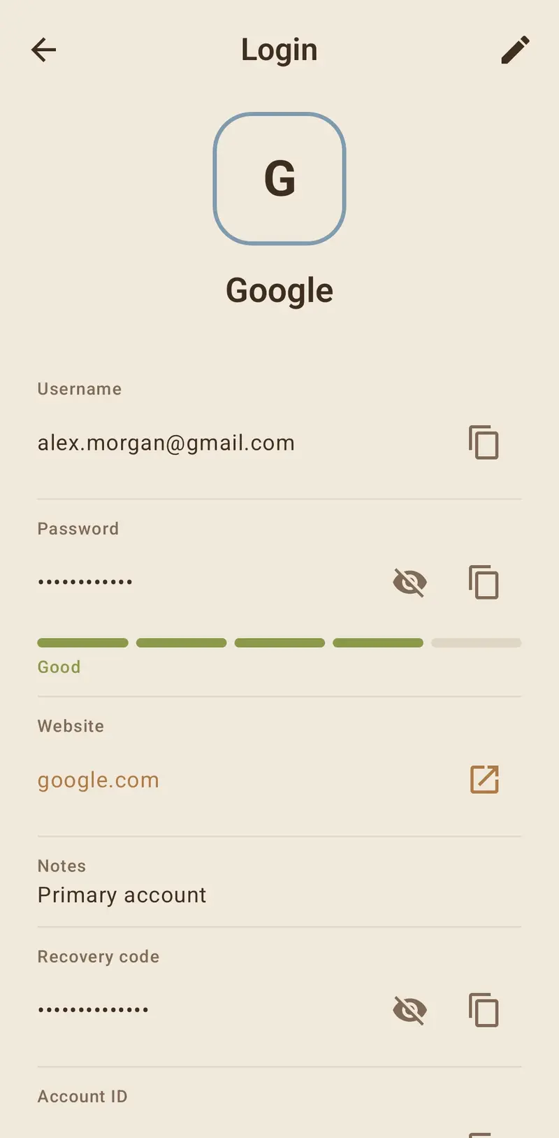 Login detail